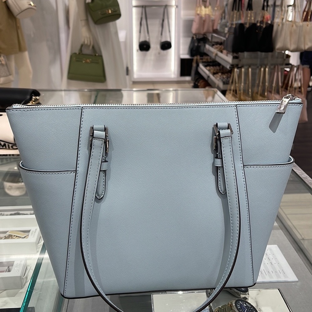 MICHAEL KORS Charlotte Large Leather Top-Zip Tote
Vista Blue 
NWT - Picture 10 of 16